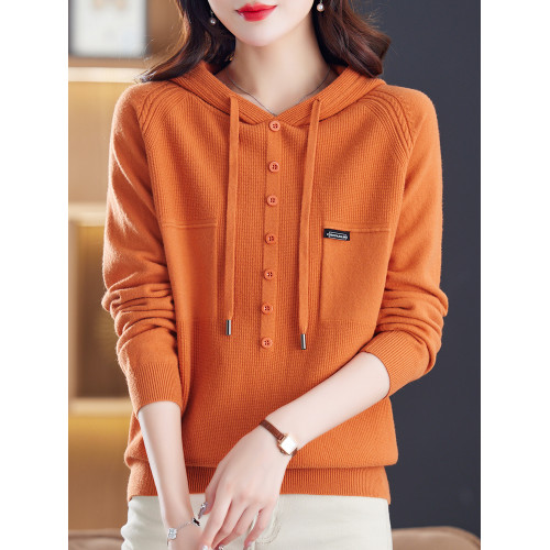 胖mm春秋特大碼針織毛衣女加肥帶帽衛衣200斤寬松遮肚羊毛打底衫