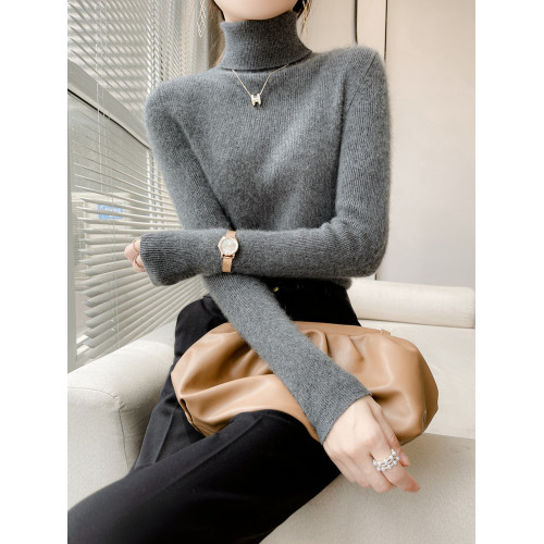 美麗諾100%純羊毛衫女高領羊絨衫修身毛衣女內搭針織打底衫冬加厚