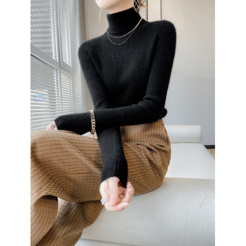 美麗諾100%純羊毛衫女高領羊絨衫修身毛衣女內搭針織打底衫冬加厚