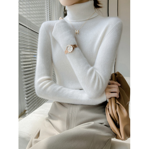 美麗諾100%純羊毛衫女高領羊絨衫修身毛衣女內搭針織打底衫冬加厚