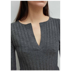 Tot 針織衫V領真絲羊絨基礎款打底衫上衣內搭百搭秋冬女羊毛