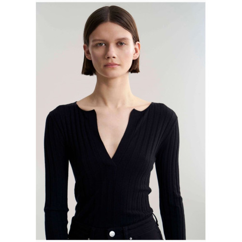 Tot 針織衫V領真絲羊絨基礎款打底衫上衣內搭百搭秋冬女羊毛