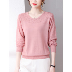 桑蠶絲長袖上衣女春秋季2025新款t恤媽媽小衫冰絲針織打底衫薄款