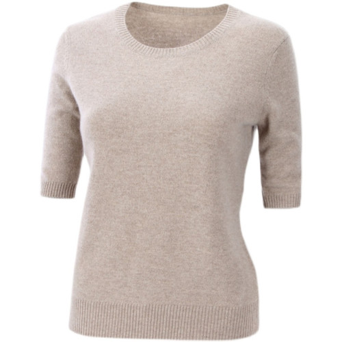 歐供品質短袖羊絨衫女100純羊絨圓領修身打底衫春秋針織衫毛衣 歐供品質短袖羊絨衫女100純羊絨圓領修身打底衫春秋針織衫毛衣