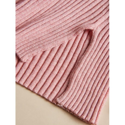 真絲羊絨混紡圓領打底衫桑蠶絲針織套頭衫薄款高彈力坑條毛衣女