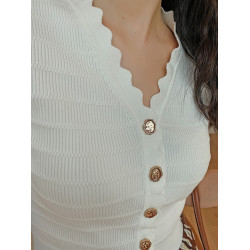 Jophond Lou春夏高彈短款七分袖修身冰絲針織開衫 內搭女 打底衫