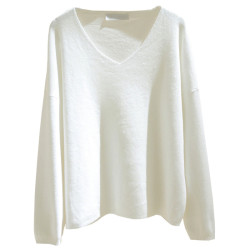 專櫃針織衫女套頭短款2025春季款韓版寬松長袖V領毛衣打底衫上衣