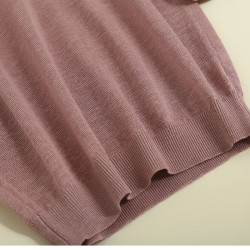 夏季女士亞麻短袖針織衫打底衫寬松套頭純色薄款透視性感顯瘦