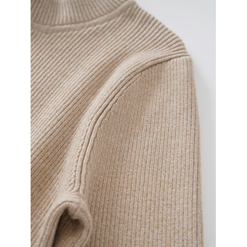 無靜電 純棉半高領毛衣女士秋冬季內搭針織打底衫薄款 修身款中領