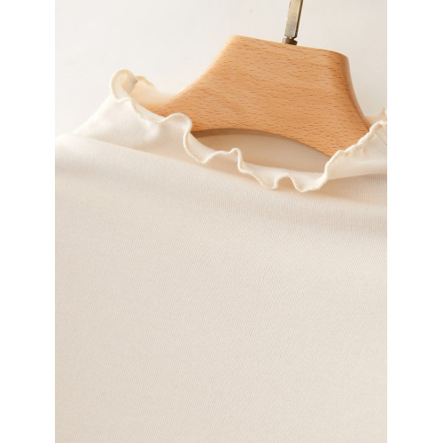 IHIMI經典修身打底衫女2025秋裝新款通勤毛衣高領純色針織上衣