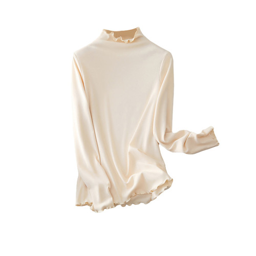 IHIMI經典修身打底衫女2025秋裝新款通勤毛衣高領純色針織上衣