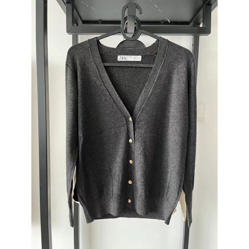 ZA 女裝基礎款柔軟長袖針織開衫打底衫毛衣5646126 5646126