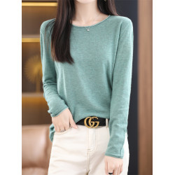 羊絨v領打底衫女內搭毛衣秋冬羊毛薄款2025新款長袖針織黑色上衣