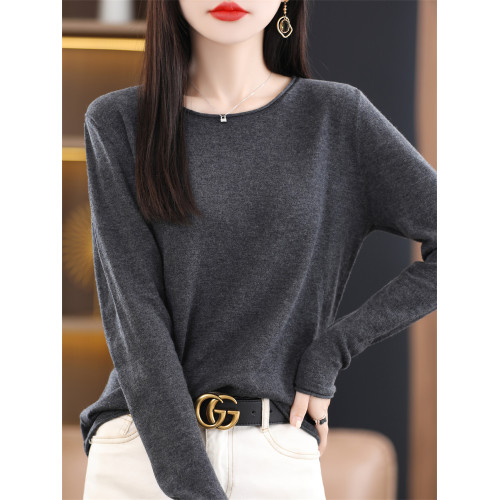 羊絨v領打底衫女內搭毛衣秋冬羊毛薄款2025新款長袖針織黑色上衣