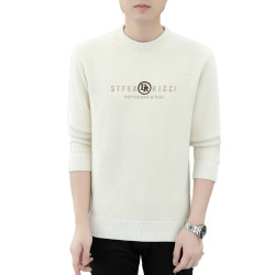 一體絨圓領毛衣男士加絨加厚針織打底衫2025冬季保暖羊毛衫上衣潮