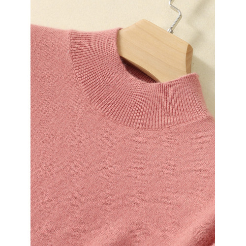 秋冬新款羊絨衫女半高領100%純山羊絨修身毛衣針織打底衫羊毛衫