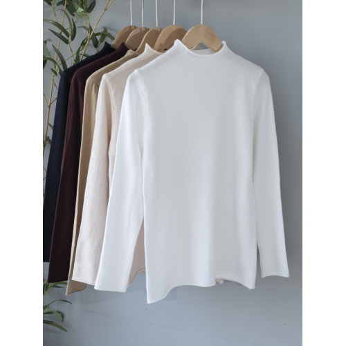 墨下初心【瀟瀟】簡約款柔軟親膚針織打底衫百搭半高領保暖秋冬上