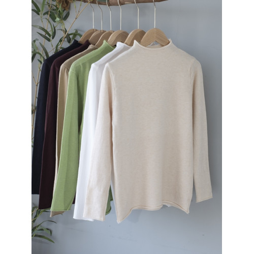 墨下初心【瀟瀟】簡約款柔軟親膚針織打底衫百搭半高領保暖秋冬上