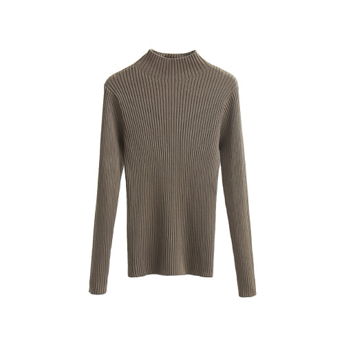 半高領針織衫女2025秋冬修身內搭加厚黑色毛衣長袖套頭打底衫上衣