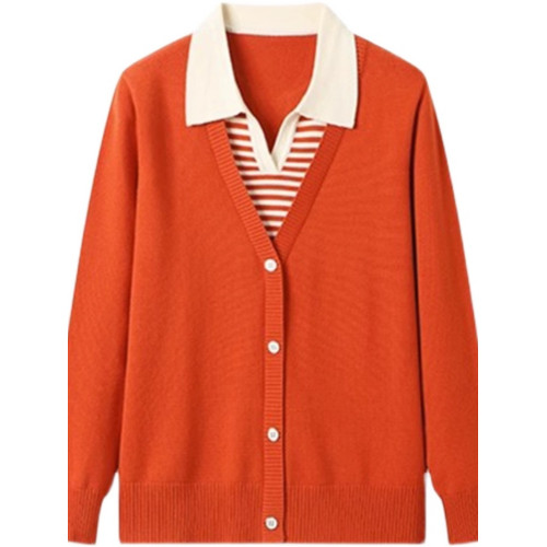 假兩件毛衣女2025春裝新款洋氣翻領上衣時尚減齡春秋季顯瘦打底衫