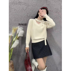 2024今年流行歐貨毛衣粉色漸變色套頭半高領鏤空長袖針織打底衫女