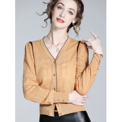 毛衣女2025春裝新款法式小香提花針織開衫上衣高級洋氣羊毛打底衫