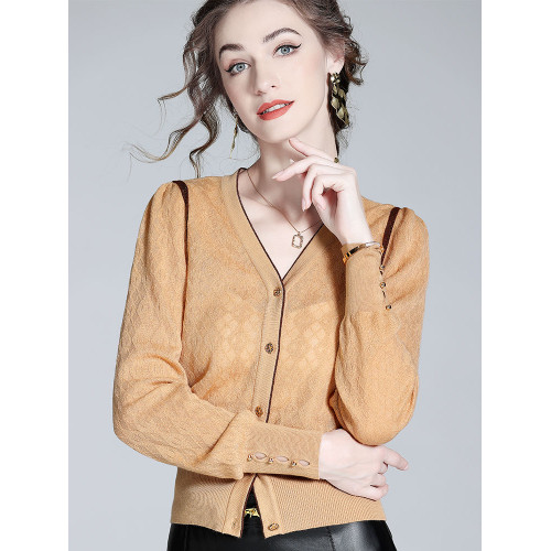 毛衣女2025春裝新款法式小香提花針織開衫上衣高級洋氣羊毛打底衫