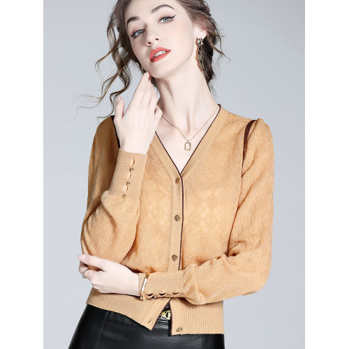 毛衣女2025春裝新款法式小香提花針織開衫上衣高級洋氣羊毛打底衫