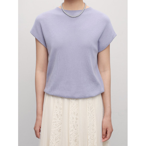 張小某 法式坎肩短袖針織衫女夏季圓領無袖修身打底衫上衣Z17119