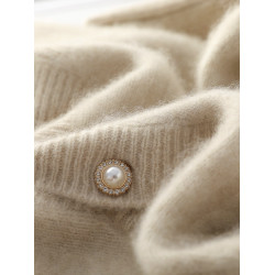 秋冬新款羊毛開衫女v領純色韓版純羊毛長袖毛衣女外套針織打底衫