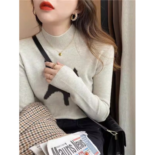 半高領針織衫女2025秋季新款修身顯瘦內搭打底衫洋氣獨特別致上衣