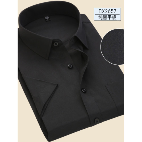 潮牌夏季酒紅色短袖襯衫男商務職業工裝斜紋襯衣男半袖薄款打底衫