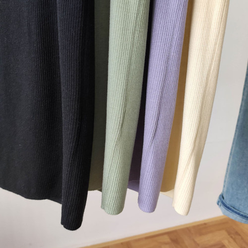 自畱四色！好舒服！天絲蠶絲混紡，紙片人春夏薄款長袖U領T打底衫