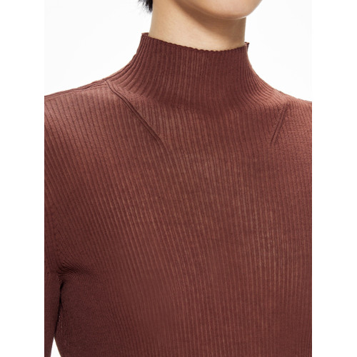 JNBY/江南布衣折釦春夏長袖毛衫針織衫套頭修身半高領打底衫女