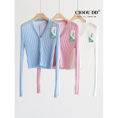 2024春秋新款羊毛針織衫女短款修身小個子韓系內搭開衫灰色打底衫