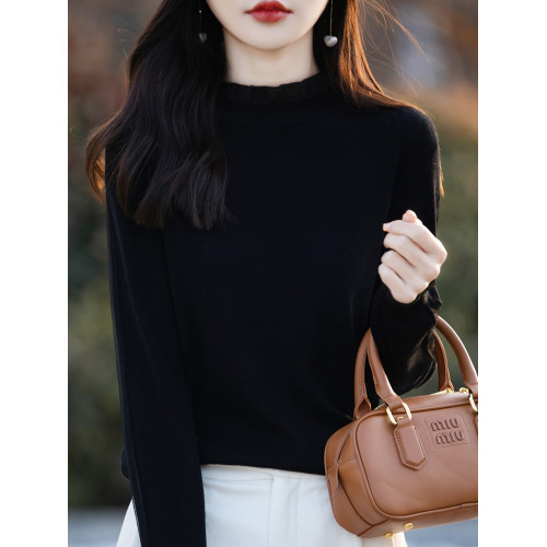 蕾絲打底衫女春秋2025秋冬新款小衫洋氣針織上衣寬松內搭大碼毛衣