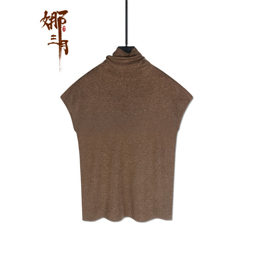 秋裝高級感時尚減齡修身高領羊毛衫 年輕媽媽復古經典純色打底衫