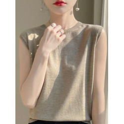 一線成衣無縫針織吊帶背心女短袖春夏精紡親膚薄款無袖內搭打底衫