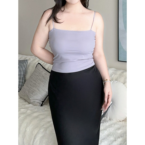大碼胖mm200斤帶胸墊吊帶背心女夏季內搭外穿美背無袖打底衫上衣