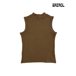 EAZMOL秋款吊帶背心女休閒內搭打底衫中圓領純色時尚百搭無袖上衣