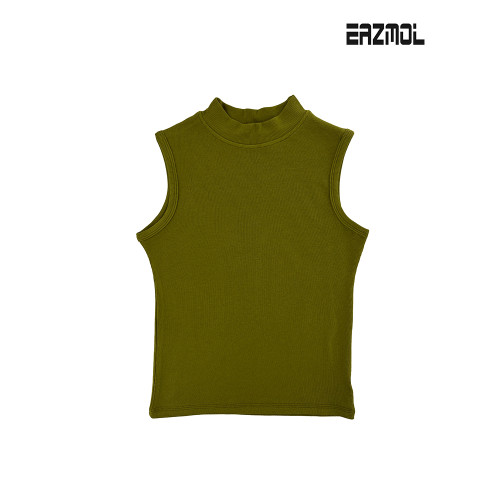 EAZMOL秋款吊帶背心女休閒內搭打底衫中圓領純色時尚百搭無袖上衣