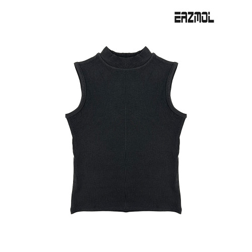 EAZMOL秋款吊帶背心女休閒內搭打底衫中圓領純色時尚百搭無袖上衣