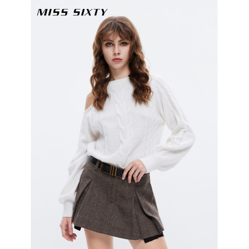 Miss Sixty針織衫女氣質V領修身純色掛脖上衣顯瘦性感辣妹打底衫