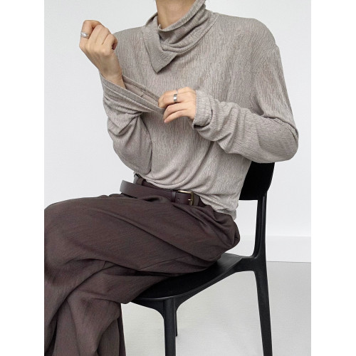 ASAE Le風肌理感垂感襯衣寬松男女中性風翻領長袖打底衫