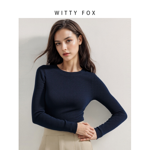 【羊毛打底王】WITTYFOX德國敭子紗120支18針無縫羊毛打底針織衫