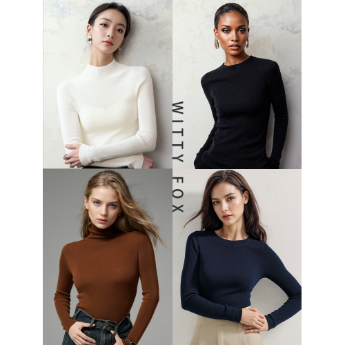 【羊毛打底王】WITTYFOX德國敭子紗120支18針無縫羊毛打底針織衫