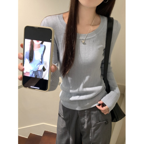 早春2025新款氣質圓領打底衫女內搭高級感開春韓系穿搭針織衫上衣