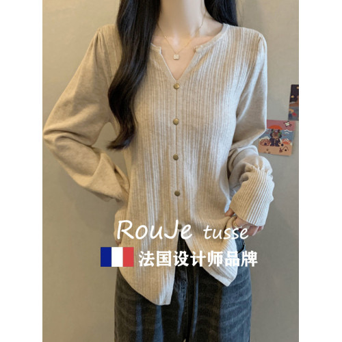 大碼韓版遮肚子羊絨毛衣針織衫女春季胖妹妹不規則減齡羊毛打底衫