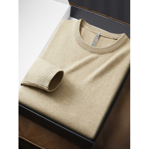 羅矇針織內搭圓領套頭毛衣男2025春秋寬松時尚百搭打底衫上衣