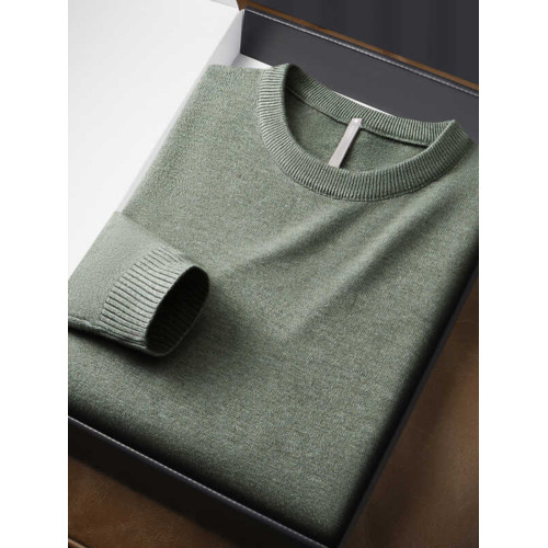 羅矇針織內搭圓領套頭毛衣男2025春秋寬松時尚百搭打底衫上衣